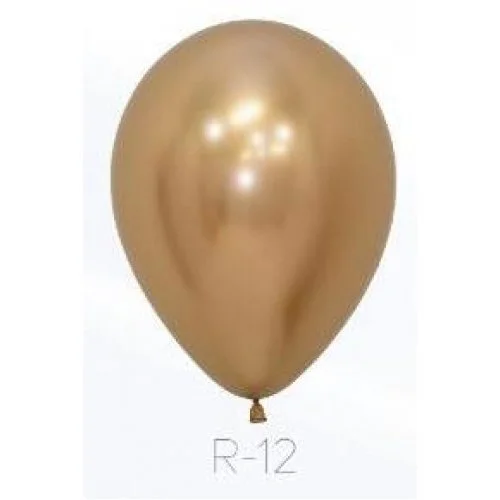 Reflex Gold Balloons (30cm) - Pk 12