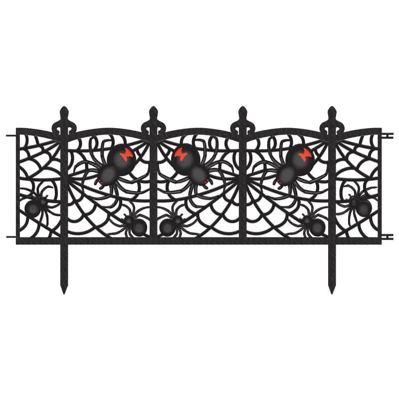 Spiderweb Plastic Fence Yard Decoration (31cm x 63cm) - Pk 2