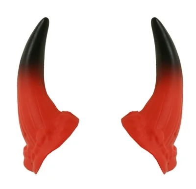 Small Black/Red Devil Horns on Elastic