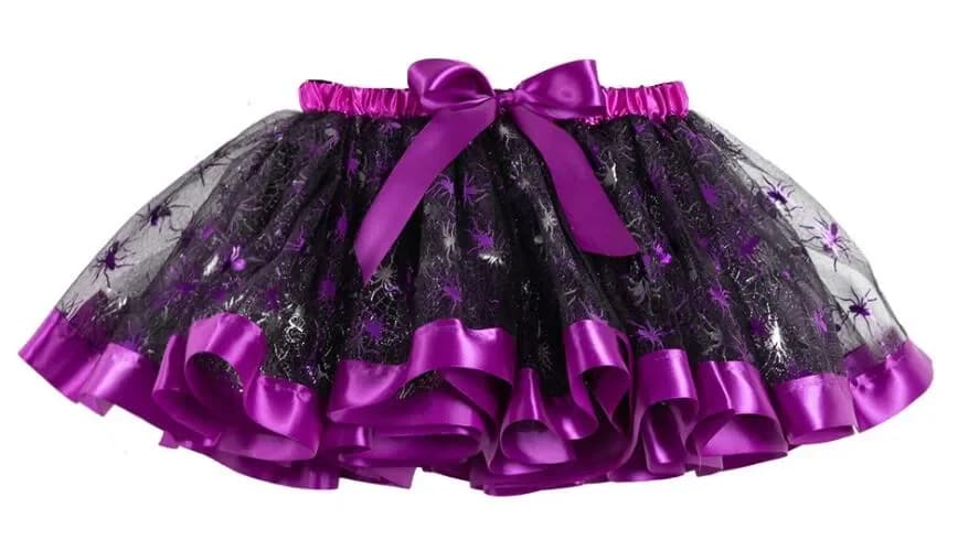 Adult's Black/Purple Spider Tutu Skirt (30cm)