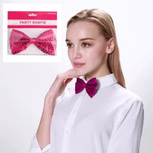 Pink Sequin Adjustable Bowtie
