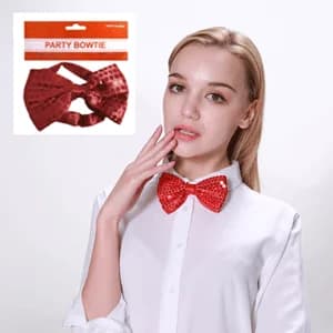 Red Sequin Adjustable Bowtie