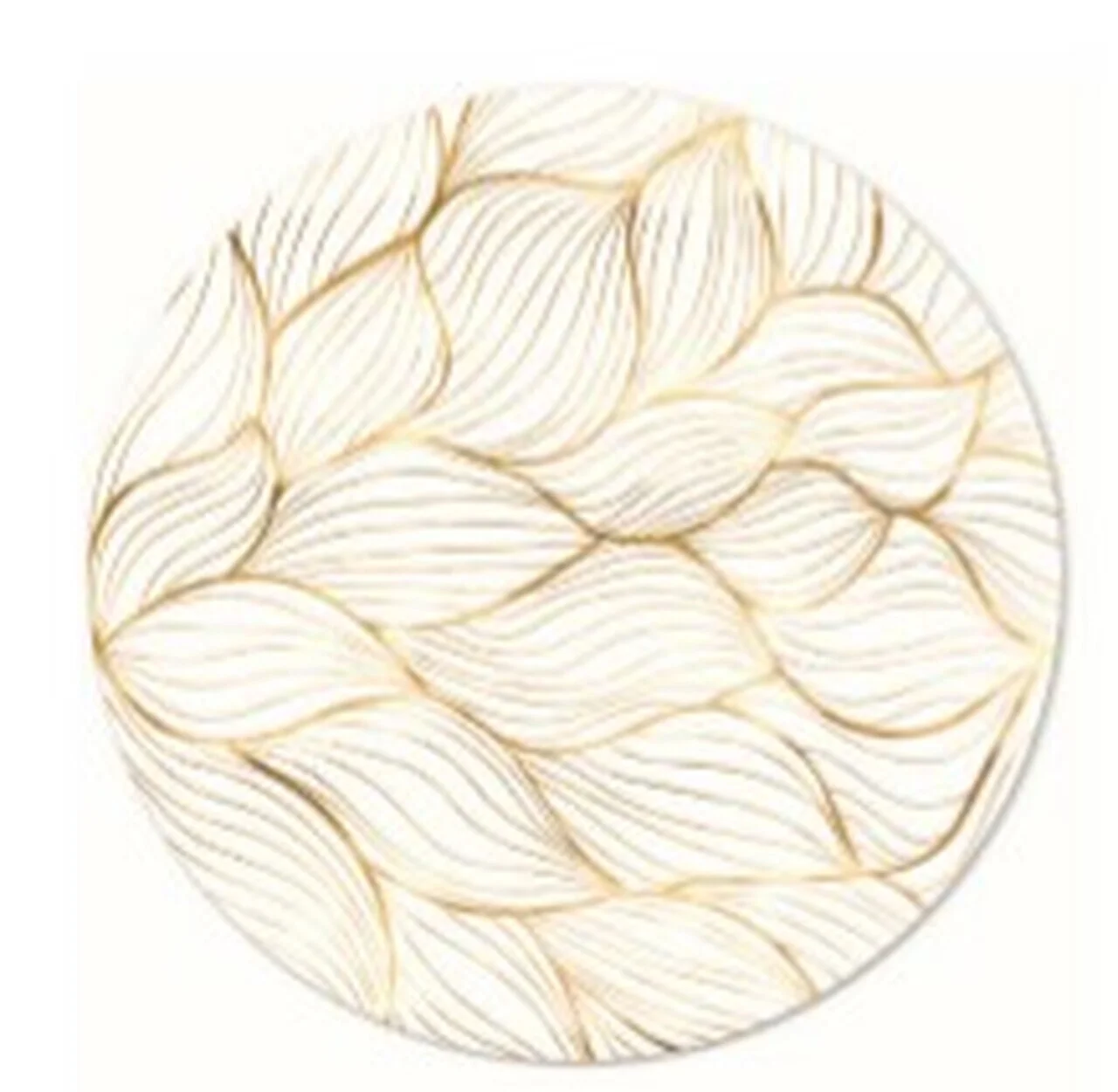 White & Gold Foil Round Placemats (30cm) - Pk 4