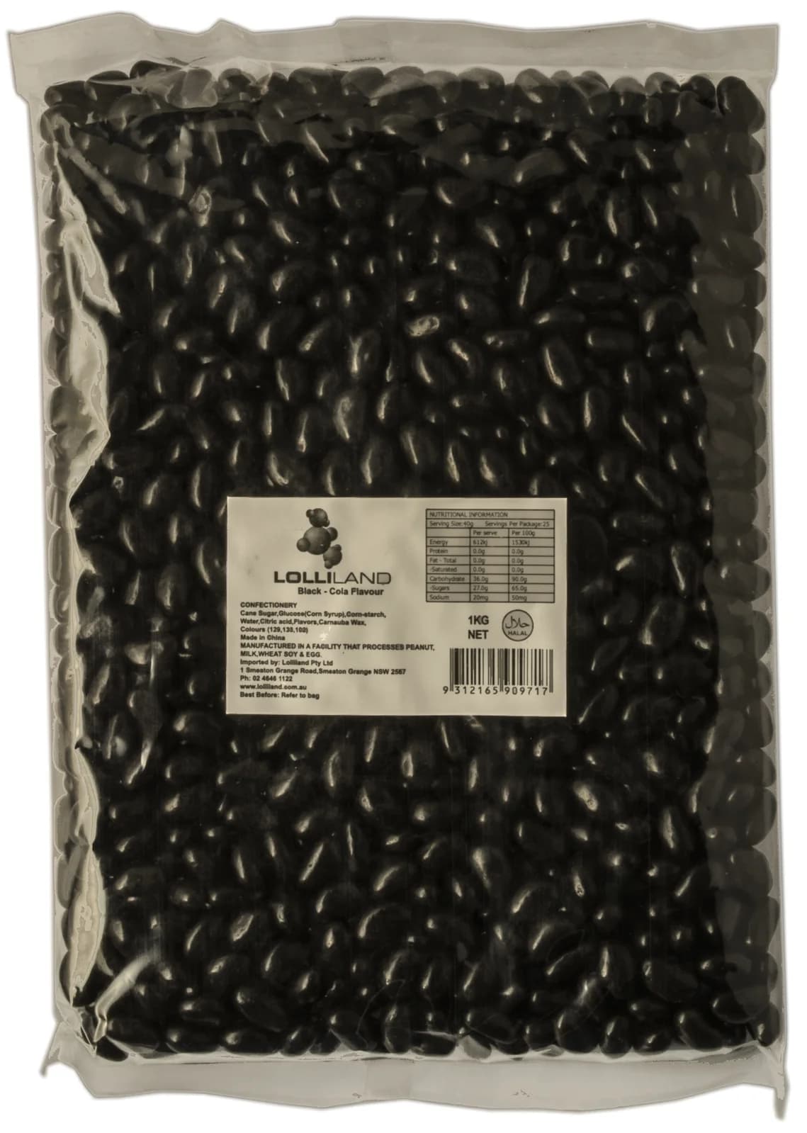 Bulk Black Jelly Beans (1kg)