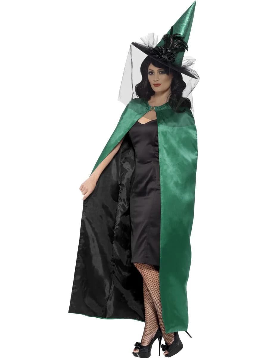 Adult's Reversible Black/Green Witch Cape