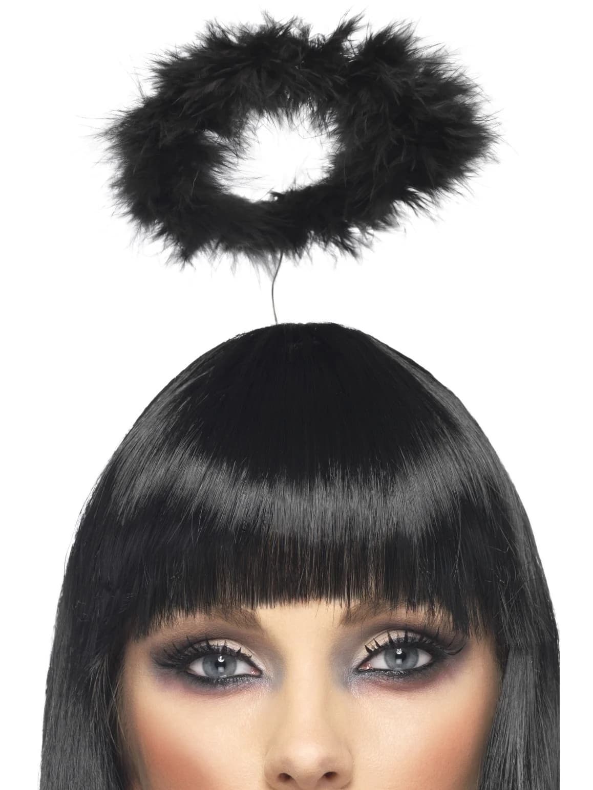 Black Marabou Angel Halo