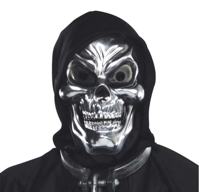 3D Silver Skull Halloween Mask