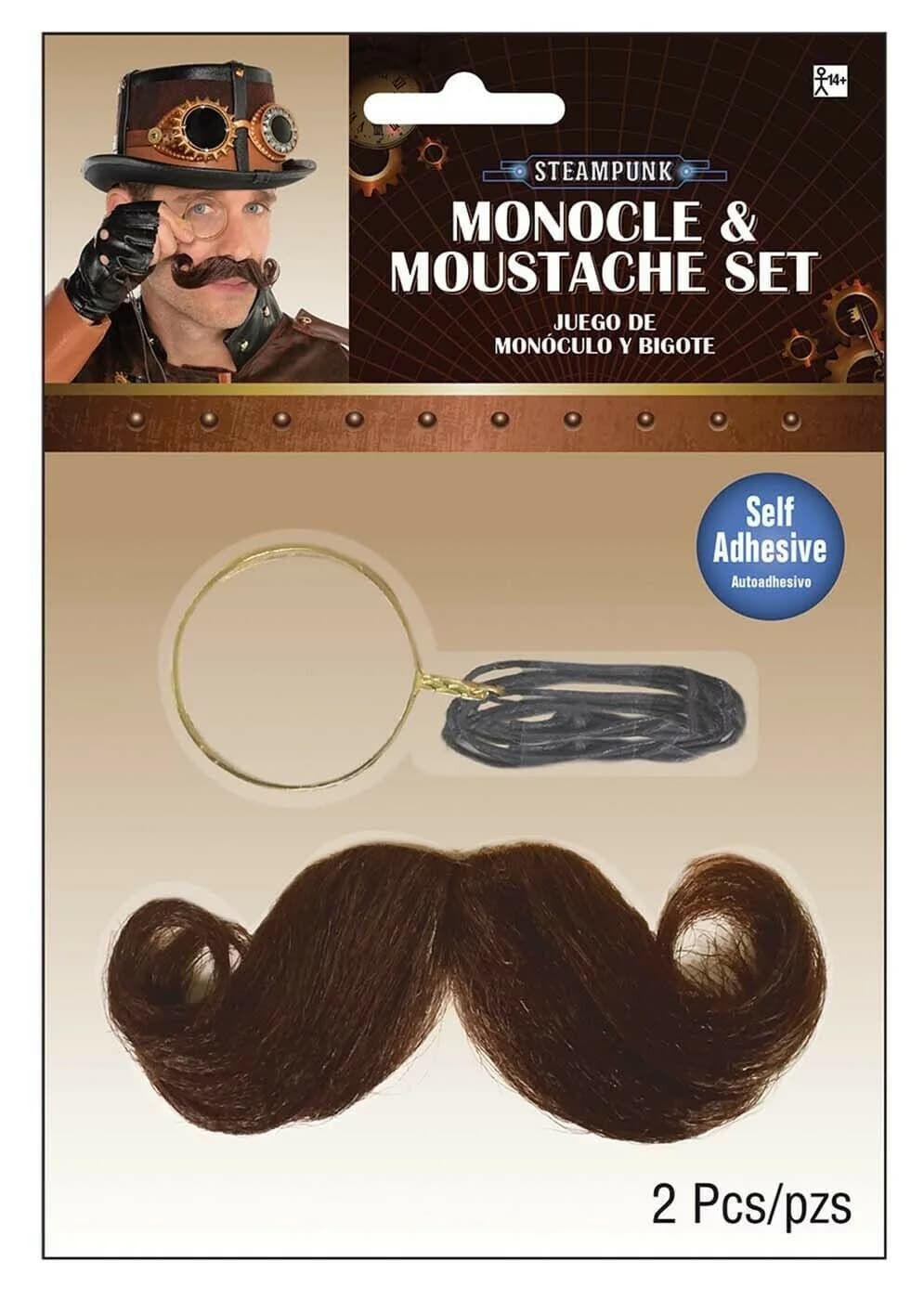 Steampunk Monocle & Moustache Set