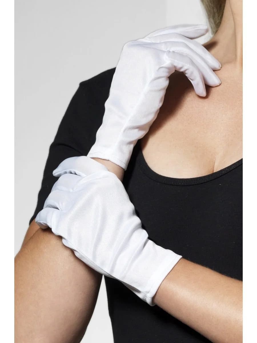 Adults Short White Gloves