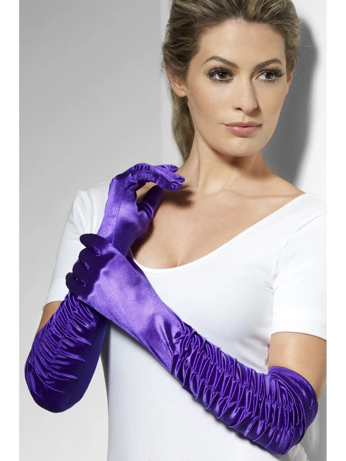 Adults Long Purple Temptress Gloves