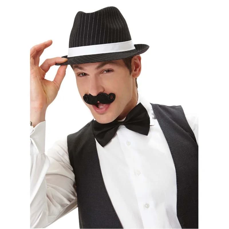 Mini Black Handlebar Fake Moustache