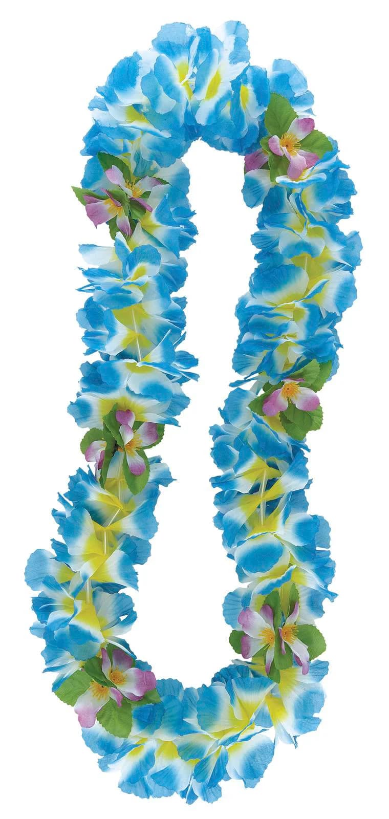 Blue & Yellow Fancy Orchid Lei