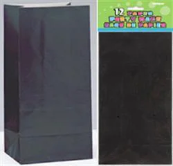 Black Paper Treat Bags - Pk 12