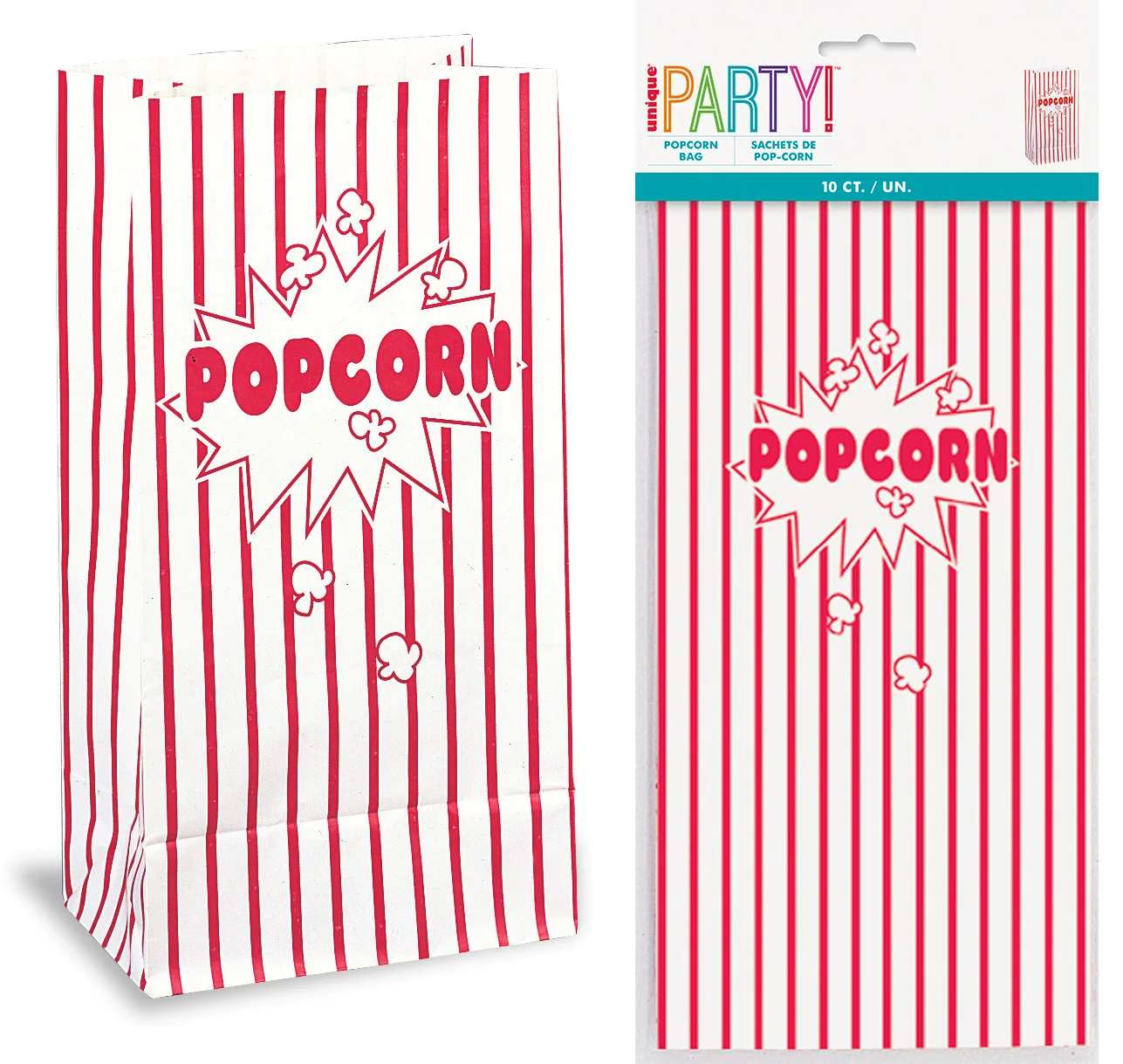 Classic Popcorn Paper Bags - Pk 10