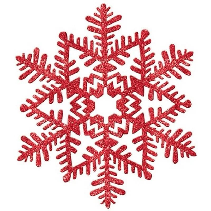Red Glitter Snowflake Cutout Decoration (28cm)