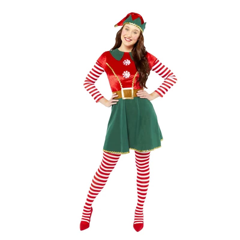 Women's Deluxe Xmas Elf Costume - 10-12