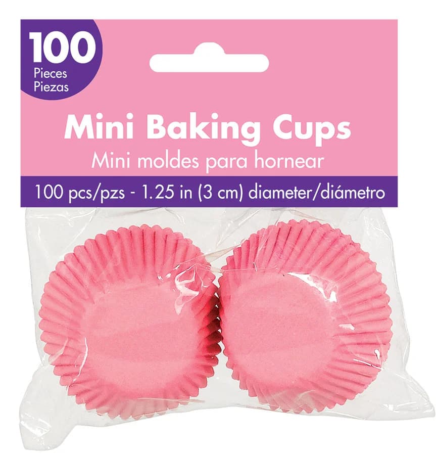 Mini Bubblegum Pink Cupcake Cases - Pk 100