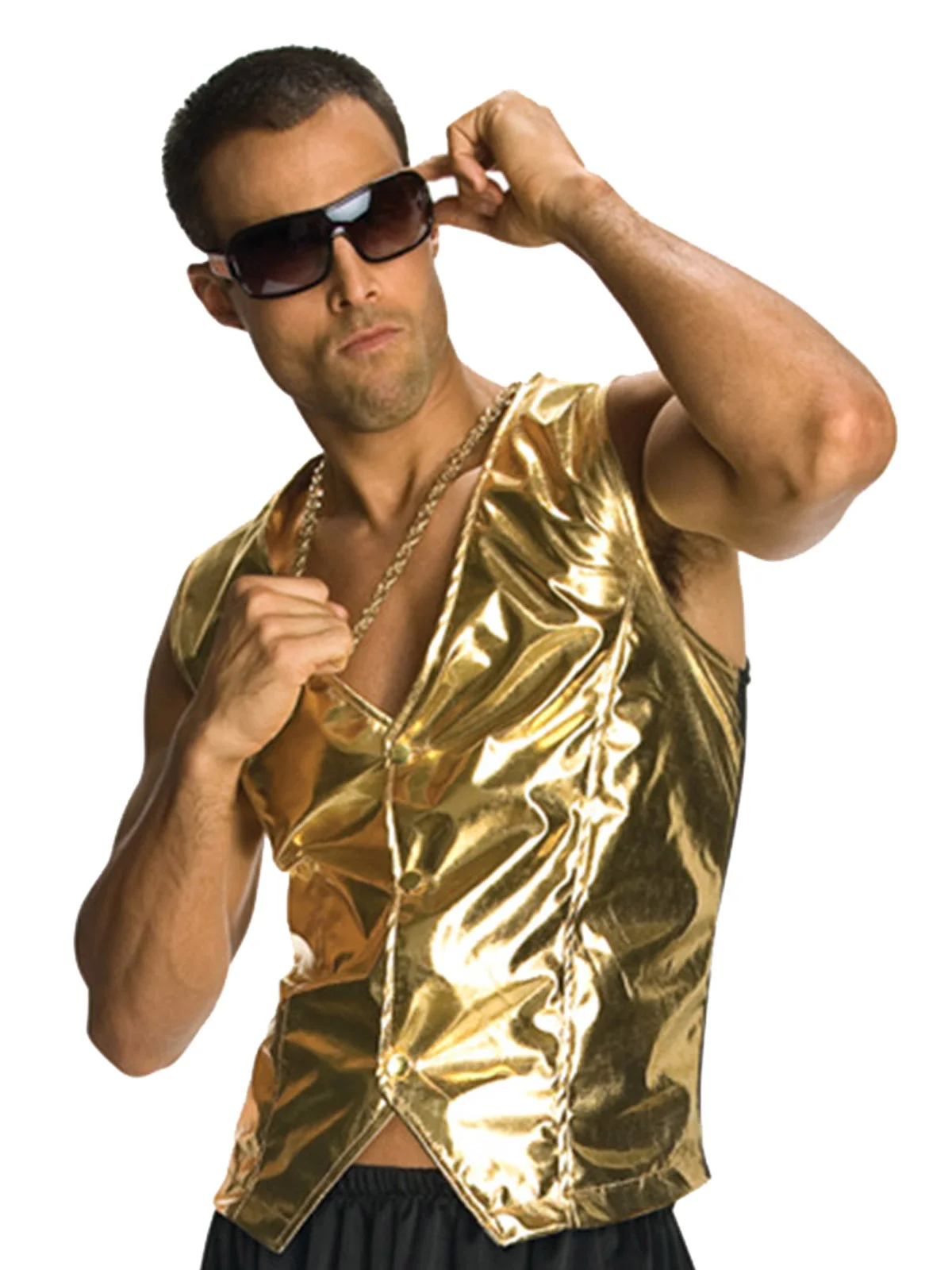 Adults Rapper Gold Vest (Standard)