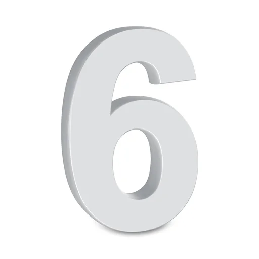 "6" White Number Prop (20cm)