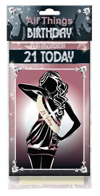 "21st Birthday" Flashing Sash