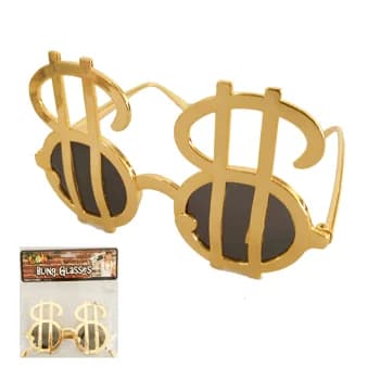 Gold Dollar Sign Party Glasses