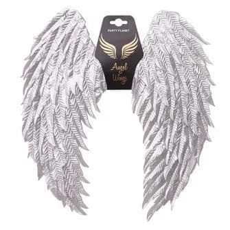 Metallic Silver Angel Wings (60x45cm)