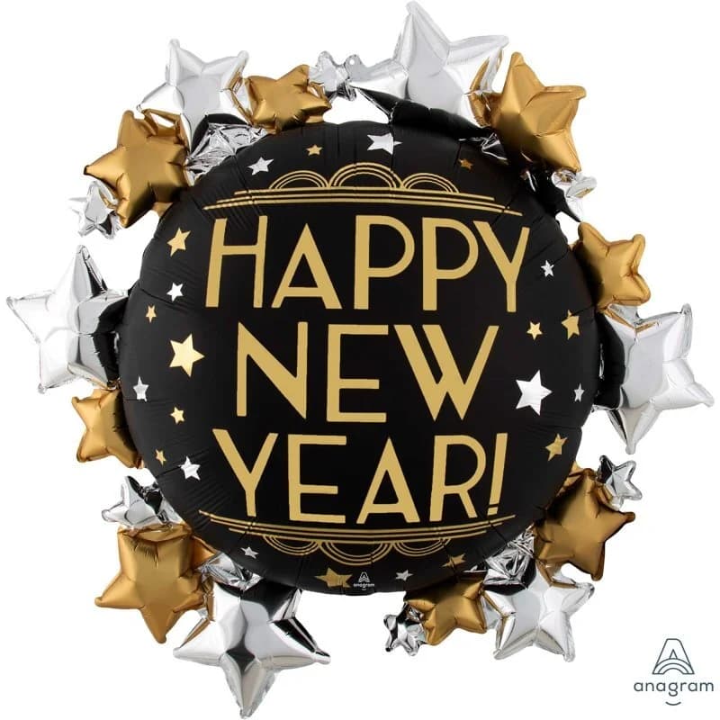 Happy New Year SuperShape Satin Foil (76x76cm)