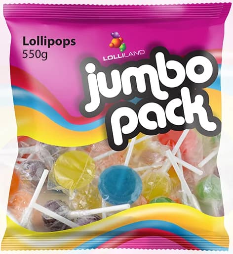 Jumbo Pack Mixed Lollipops (550g)