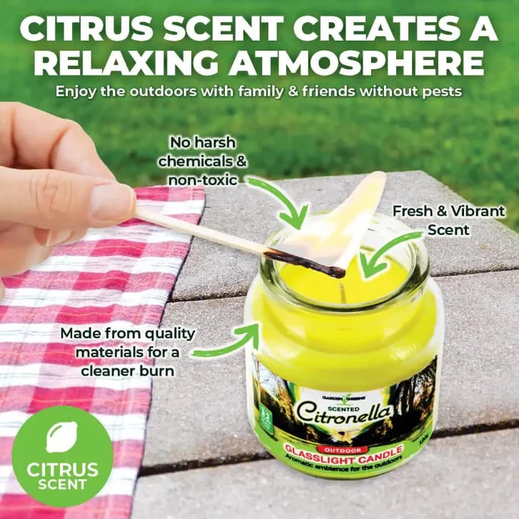 Glass Jar Citronella Scented Candle (120g)