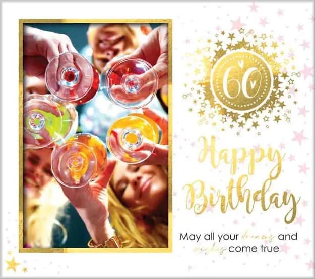 60th Birthday Glitterati MDF Photo Frame