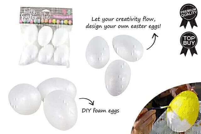 Assorted Plain Styrofoam Easter Eggs