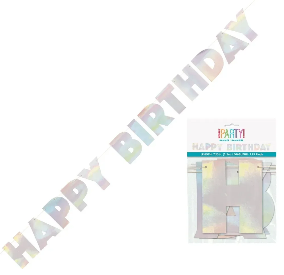 Iridescent Foil Happy Birthday Banner (2.2m)