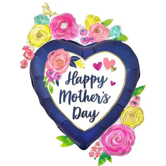 Mother's Day Heart & Flowers SuperShape Foil (63x86cm)