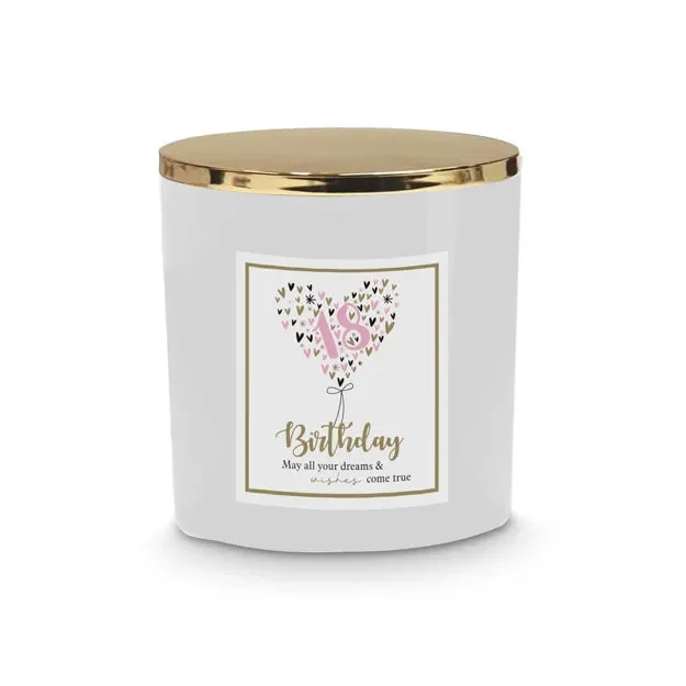18th Birthday Scented Glass Candle