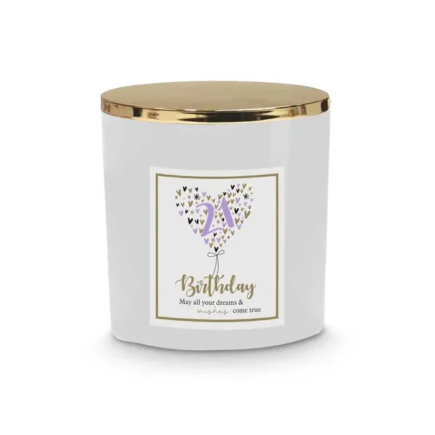 21st Birthday Scented Glass Candle