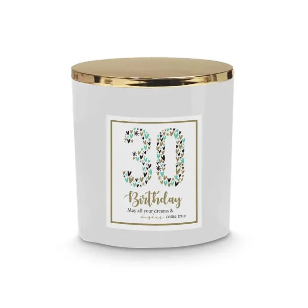 30th Birthday Scented Glass Candle