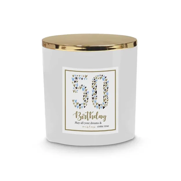 50th Birthday Scented Glass Candle