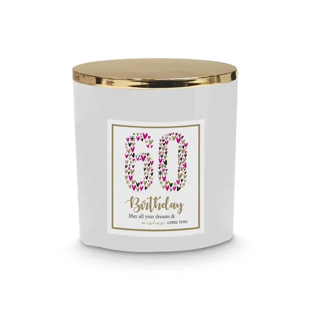 60th Birthday Scented Glass Candle