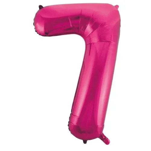 Magenta Number 7 Foil Balloon (86cm)