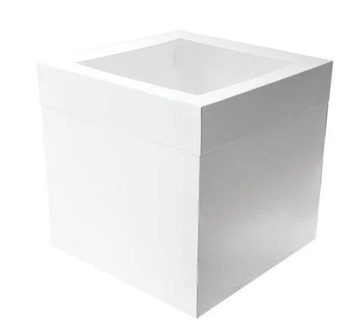 Mondo White Square Tall Cake Box (35x35x30cm)