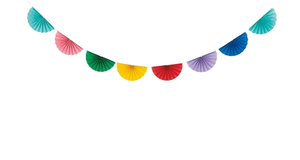 Colourful Scalloped Paper Fan Garland (2.43m)
