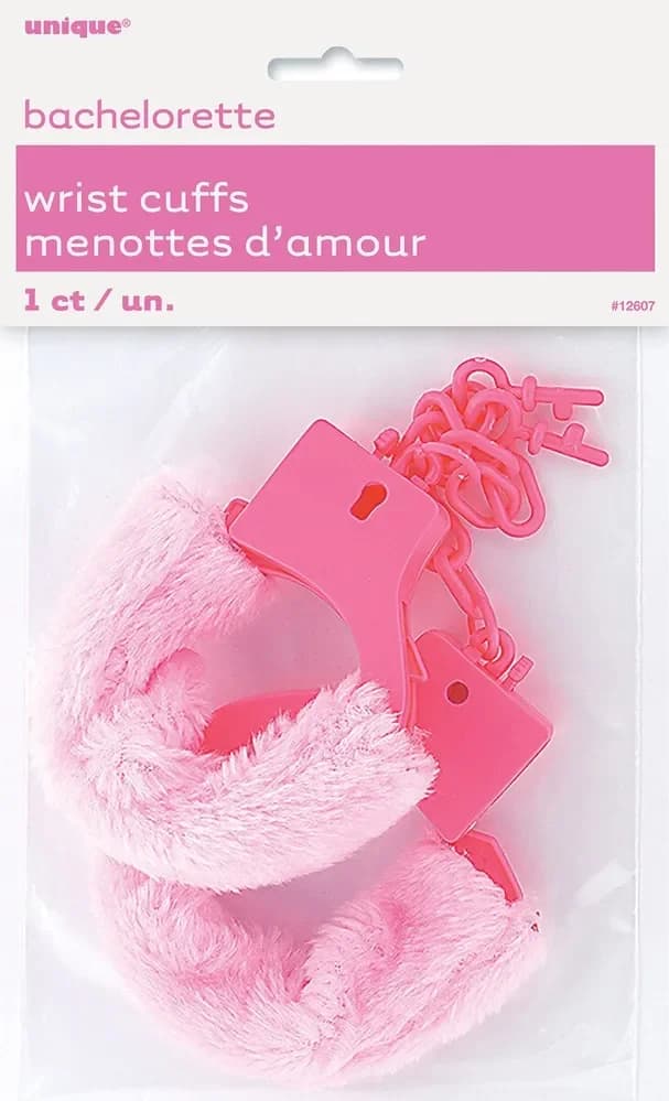 Hot Pink Fur Novelty Handcuffs