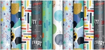 Assorted 'Masculine' Wrapping Paper (300x70cm)