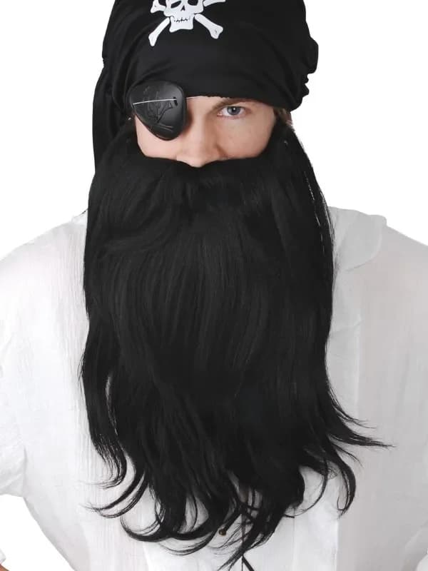 Jumbo Black Pirate Beard & Mo'