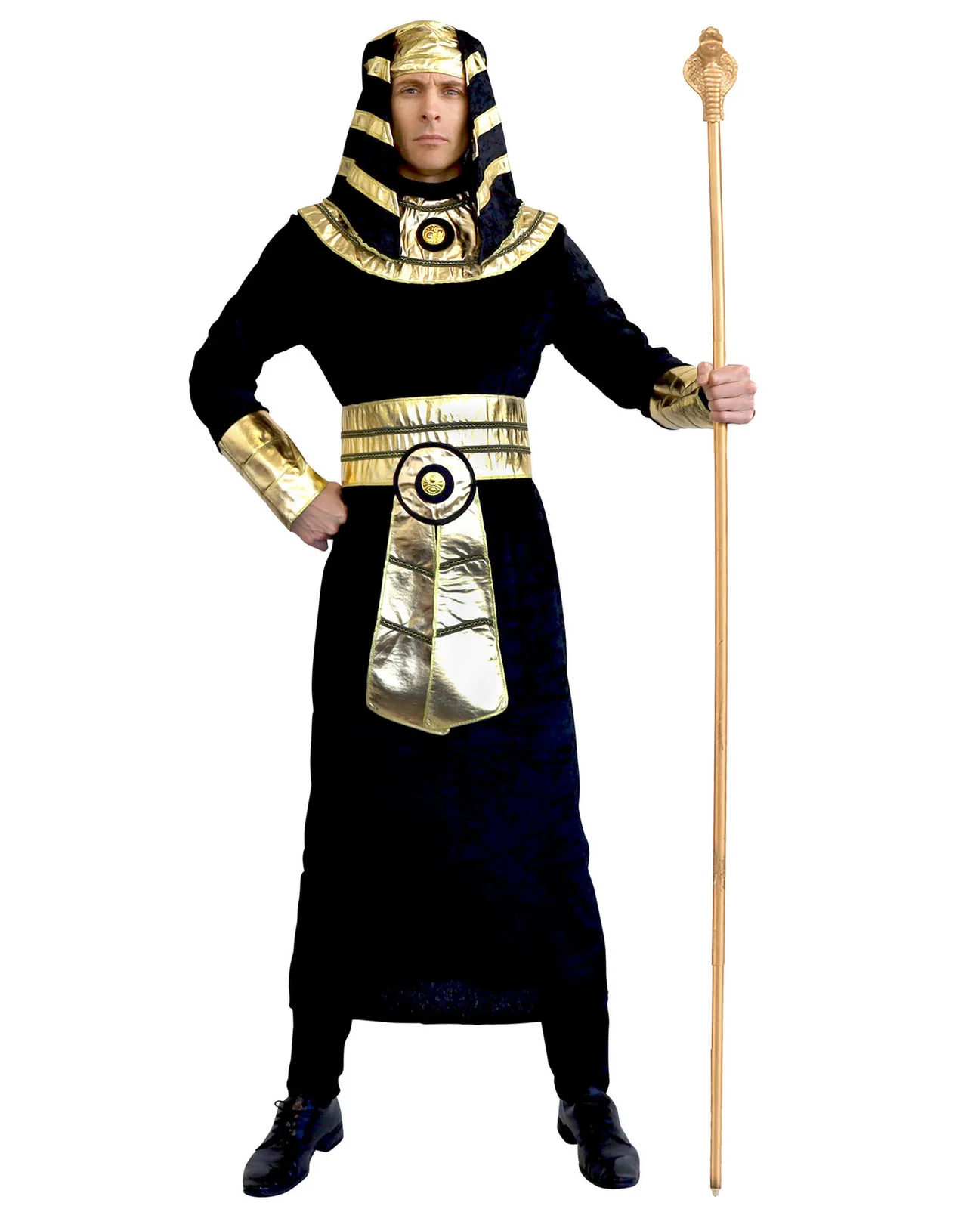 Adults Pharaoh Costume - L - front view, worn by model