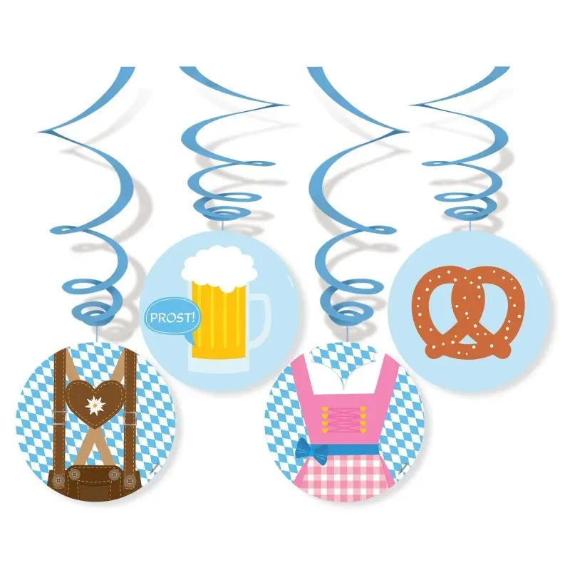 Oktoberfest Hanging Swirl Decorations - Pk 4*