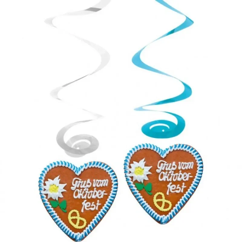 Oktoberfest Cookies Hanging Swirl Decorations - Pk 4*