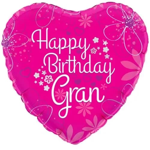 Happy Birthday Gran Heart Foil Balloon (45cm)*