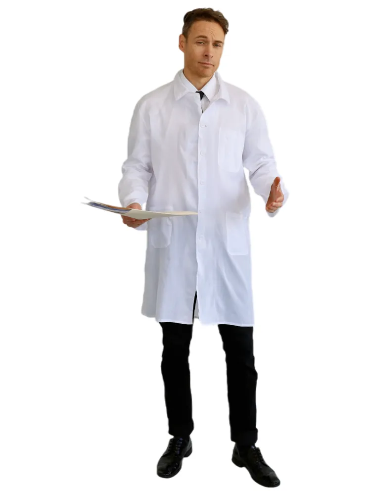 Adults White Lab Coat Costume - XL