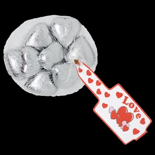 Silver Chocolate Hearts (77g)